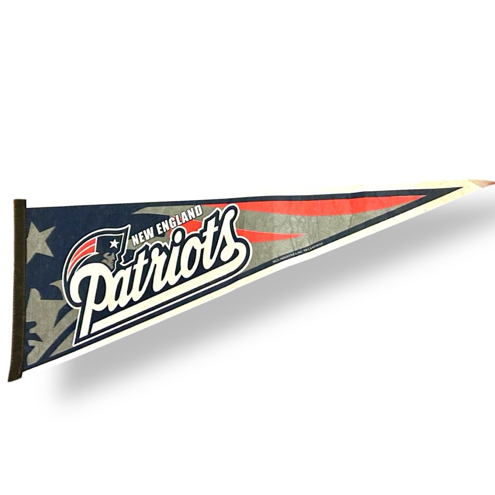 Vintage Y2K New England Patriots Felt Pennant Banner Flag Licensed NFL Fan Gear - Picture 4 of 15